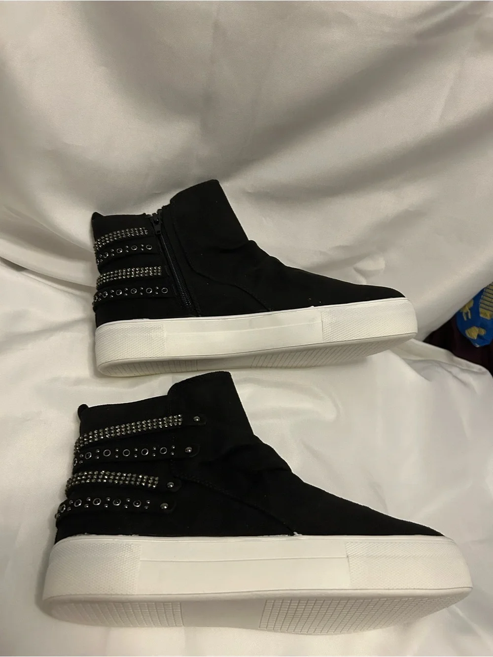 Not Rated Black High-Top Slip-On Sneaker with Studded Straps